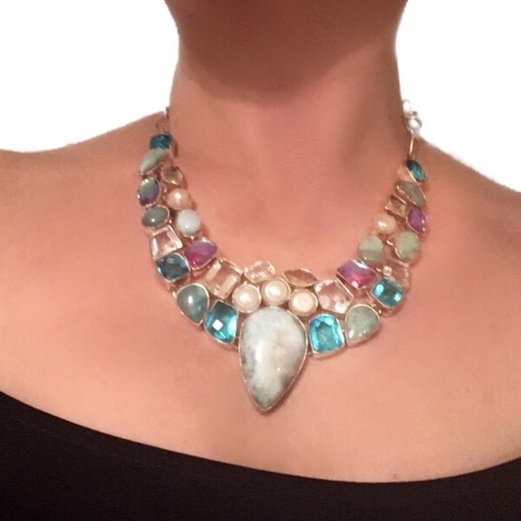 Jewelry - Larimar and Mystic Topaz  Silver Necklace